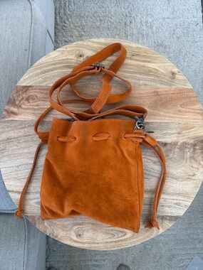 Free People Suede Brown Cow Leather Bag